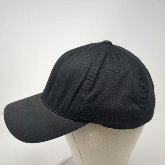 Yupoong Fitted Baseball Hat Black XL Solid Flexfit Vent Holes Blank - Picture 3 of 9